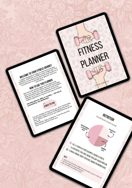 Leopard Pink Fitness Planner for Women, Workout and Meal Tracker