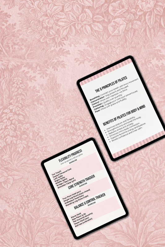 Pilates Planner for Women, Workout, Flexibility & Wellness Tracker