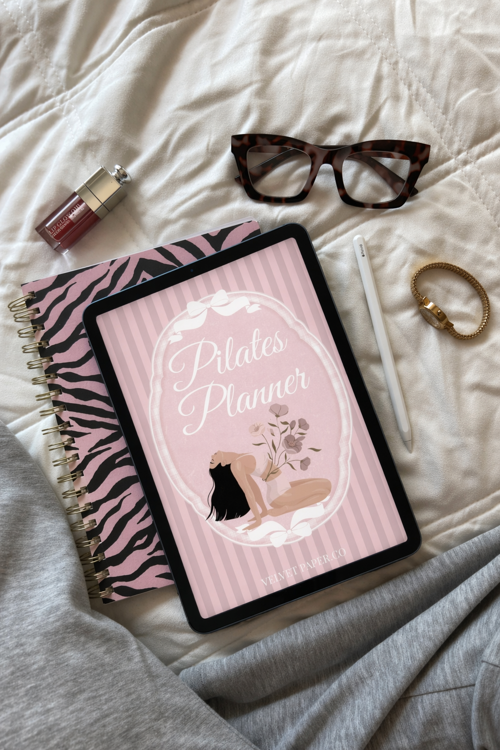 Pilates Planner for Women, Workout, Flexibility & Wellness Tracker