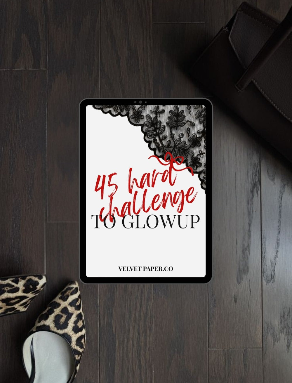 45 Hard Glow Up Planner + FREE Self Love eBook | Digital Wellness & Fitness Journal